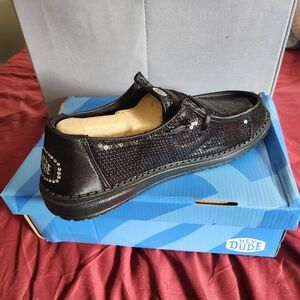 Hey Dude Black Women's Shoes Style "Wendy" With Sequins